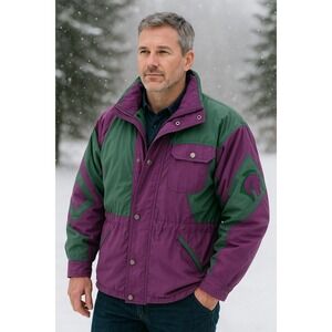Vintage 80s 90s Miller's Sportific Ski Jacket Men's L Purple Green Colorblock 3M